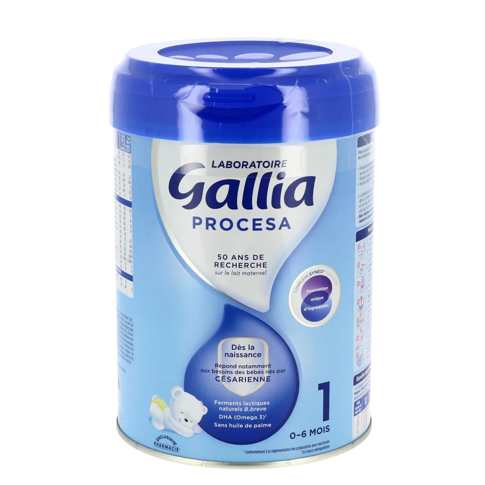 Gallia Procesa Lait 1er Âge Dès La Naissance 0-6 Mois Pot 800g
