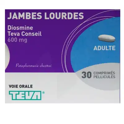 DIOSMINE TEVA CONSEIL 600 mg, comprimé pelliculé
