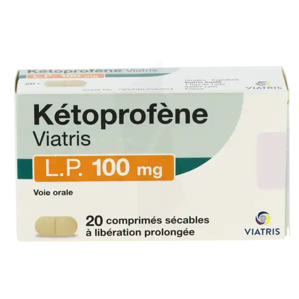 Ketoprofene Viatris Lp 100 Mg, Comprimé Sécable à Libération Prolongée