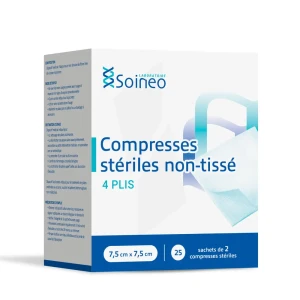 Soineo Compresses Stérile Non Tissé 7,5x7,5cm 25 Sachets/2