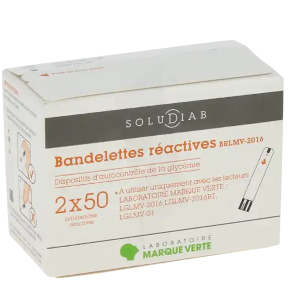 Soludiab Bandelettes Réactives Lmv  Boîte De 100