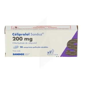 Celiprolol Sandoz 200 Mg, Comprimé Pelliculé Sécable