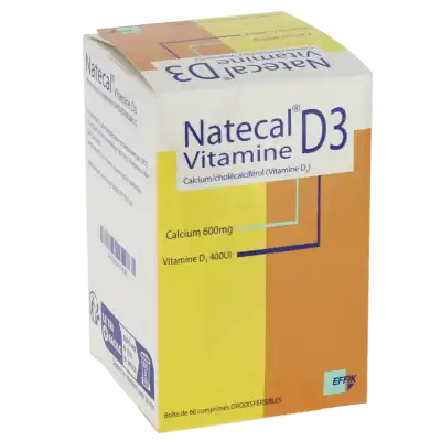 Natecal Vitamine D3, 600 Mg/400 Ui, Comprimé Orodispersible à Paris