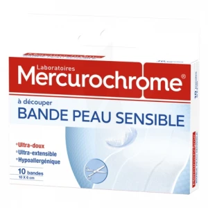 Mercurochrome Bande Peau Sensible B/10