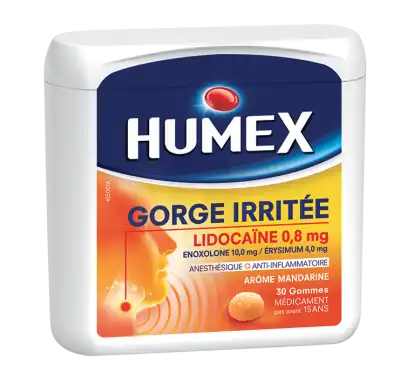 Humex Gorge Irritee Lidocaine, Gomme Orale à Blaye