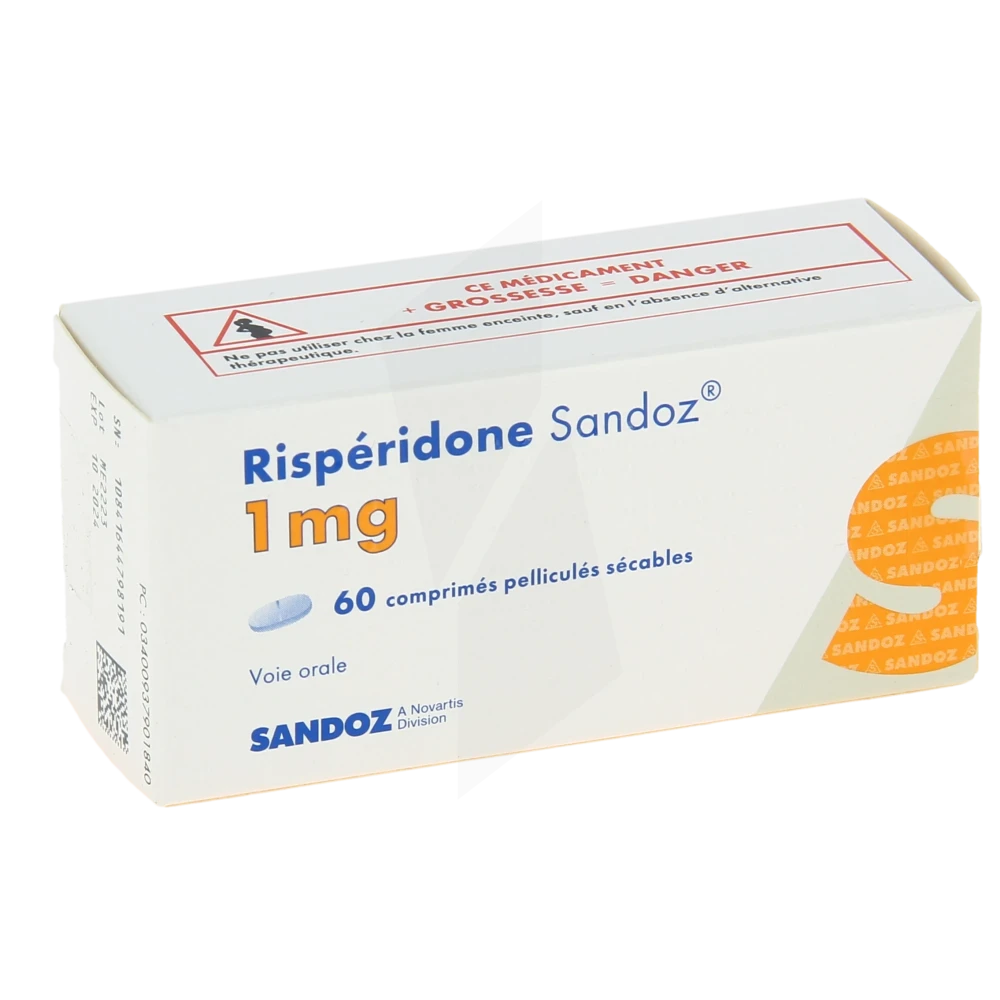 Risperidone Sandoz 1 Mg, Comprimé Pelliculé Sécable