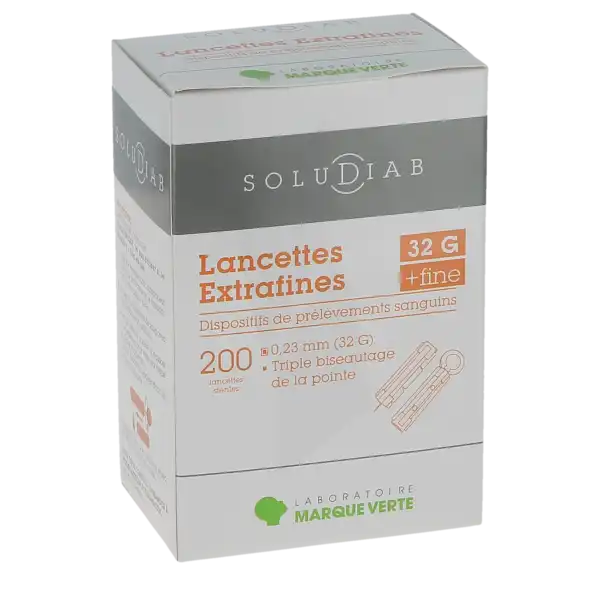 Soludiab Lancettes Extrafines 32g  Boîte De 100