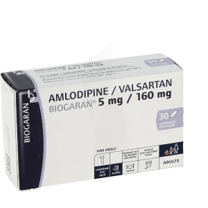 Amlodipine/valsartan Biogaran 5 Mg/160 Mg, Comprimé Pelliculé