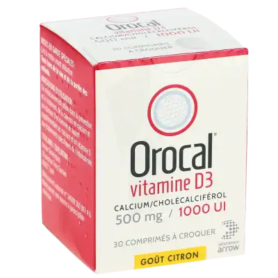 Orocal Vitamine D3 500 Mg/1000 Ui, Comprimé à Croquer à Paris