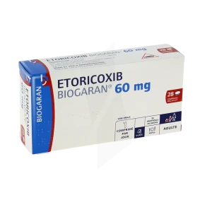 Etoricoxib Biogaran 60 Mg, Comprimé Pelliculé
