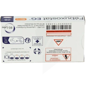 Febuxostat Eg 80 Mg, Comprimé Pelliculé