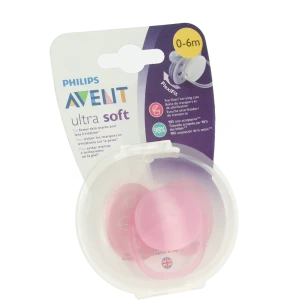 Avent Sucette Ultra Douce Silicone 0-6mois Girl B/1
