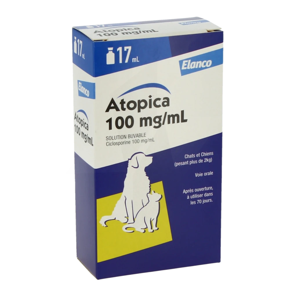 Atopica 100 Mg/ml Solution Buvable Pour Chats Et Chiens, Solution Buvable