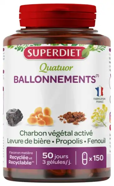 Superdiet Quatuor Bio Gélules Ballonnements B/150