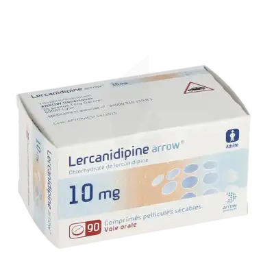 LERCANIDIPINE ARROW 10 mg, comprimé pelliculé sécable