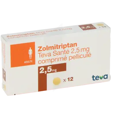 Zolmitriptan Teva Sante 2,5 Mg, Comprimé Pelliculé à MONTEUX