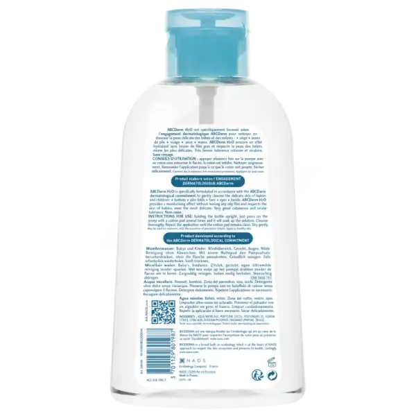 Bioderma Abcderm H2o Eau Micellaire Nettoyante Bébé & Enfant Peau Sèche 1l