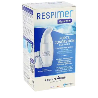 Respimer® NetiFlow® Sachets de sels minéraux pour irrigation nasale Kit + 6 Sachets/4g