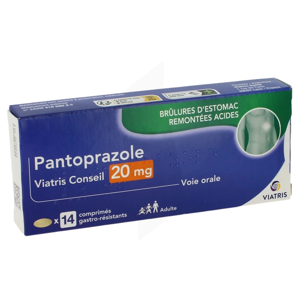 Pantoprazole Viatris Conseil 20 Mg, Comprimé Gastro-résistant