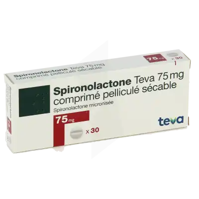 Spironolactone Teva 75 Mg, Comprimé Pelliculé Sécable à Paris