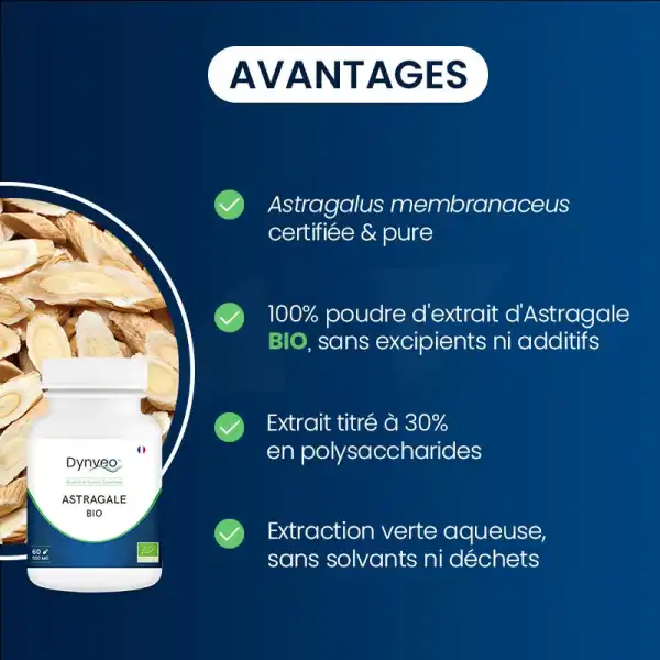 Dynveo Astragale Bio 30% Polysaccharides 500mg 60 Gélules