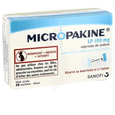Micropakine L.p. 100 Mg, Granulés à Libération Prolongée En Sachet-dose à LA CRAU