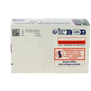 Perindopril Arginine Biogaran 5 Mg, Comprimé Pelliculé Sécable