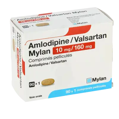 Amlodipine/valsartan Mylan 10 Mg/160 Mg, Comprimé Pelliculé à Dreux