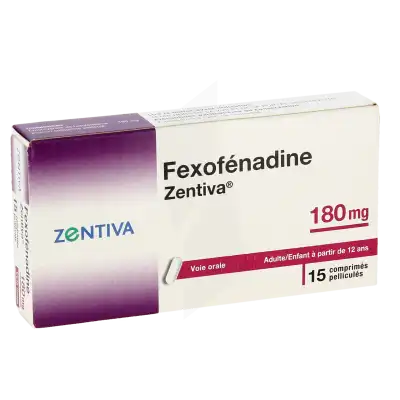 FEXOFENADINE ZENTIVA 180 mg, comprimé pelliculé