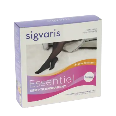 Sigvaris Essentiel Semi-transparent Chaussettes  Femme Classe 2 Noir Large Normal à JOINVILLE-LE-PONT