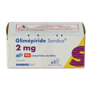 Glimepiride Sandoz 2 Mg, Comprimé Sécable