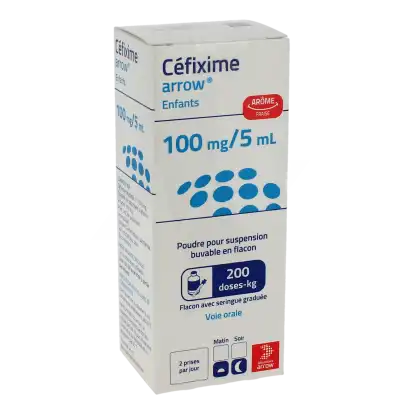 Cefixime Arrow Enfants 100 Mg/5 Ml, Poudre Pour Suspension Buvable En Flacon à Le Plessis-Bouchard