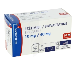 Ezetimibe/simvastatine Biogaran 10 Mg/40 Mg, Comprimé