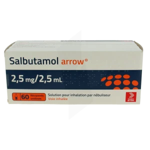 Salbutamol Arrow 2,5 Mg/2,5 Ml, Solution Pour Inhalation Par Nébuliseur En Récipient Unidose