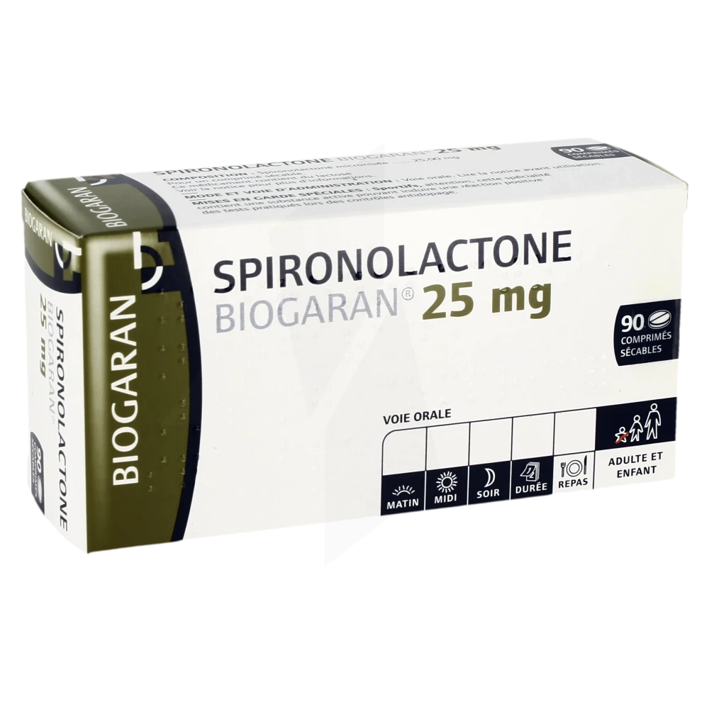 Spironolactone Biogaran 25 Mg, Comprimé Sécable