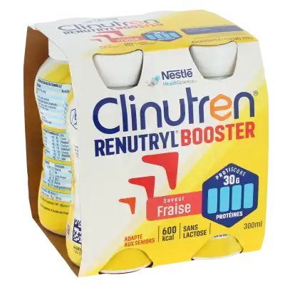 Clinutren Renutryl Booster Nutriment Fraise 4 Bouteilles/300ml à Saint-Brevin-les-Pins