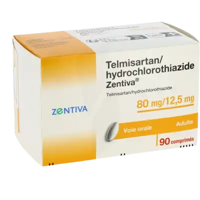 TELMISARTAN/HYDROCHLOROTHIAZIDE ZENTIVA 80 mg/12,5 mg, comprimé