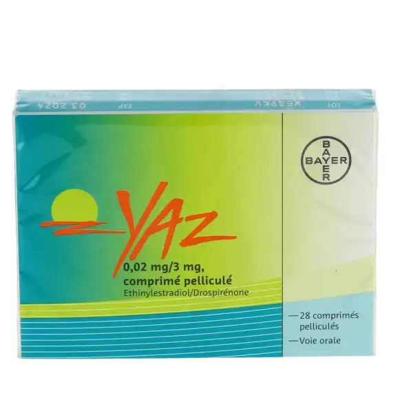 Yaz 0,02 Mg/3 Mg, Comprimé Pelliculé