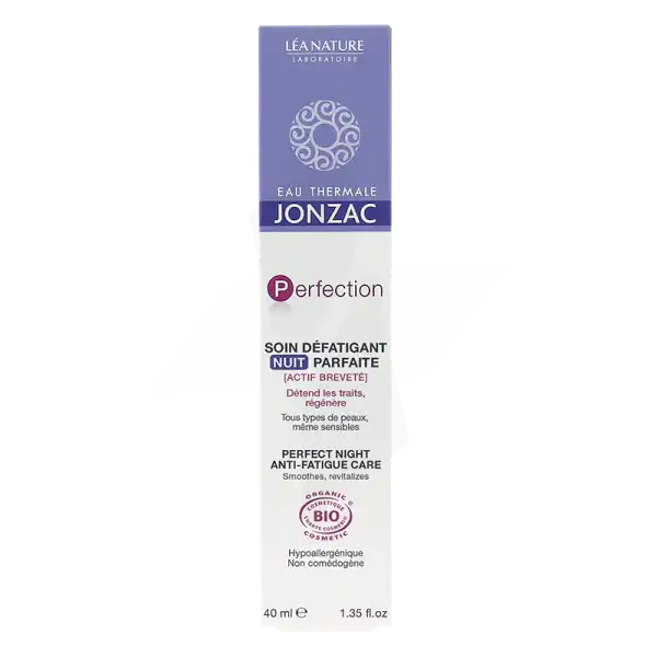 Jonzac Eau Thermale Perfection Crème Soin Défatigant Nuit Parfaite 40ml