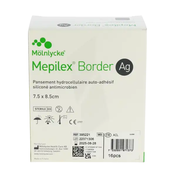 Mepilex Border Ag, 7,5 Cm X 8,5 Cm , Bt 16