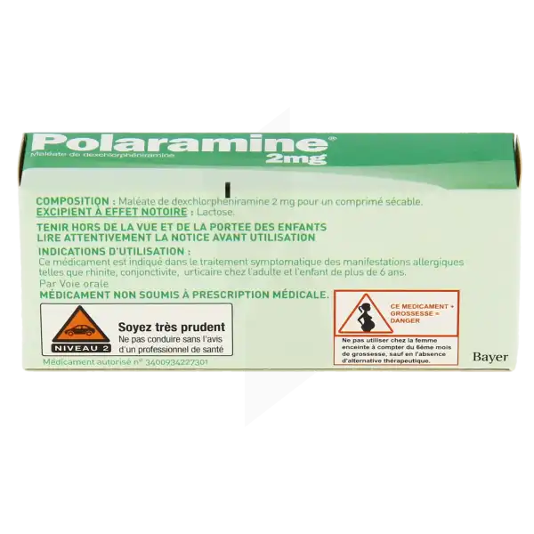 Polaramine 2 Mg, Comprimé Sécable