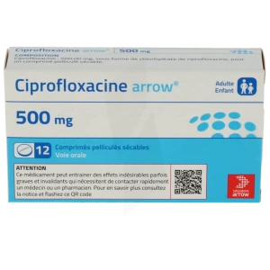 Ciprofloxacine Arrow 500 Mg, Comprimé Pelliculé Sécable
