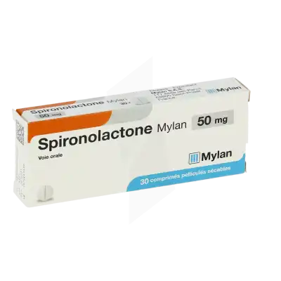 Spironolactone Viatris 50 Mg, Comprimé Pelliculé Sécable à Paris