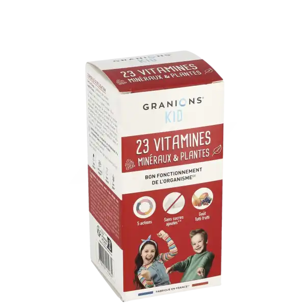 Granions Kid 23 Vitamines Minéraux Et Plantes Solution Buvable Fl/125ml