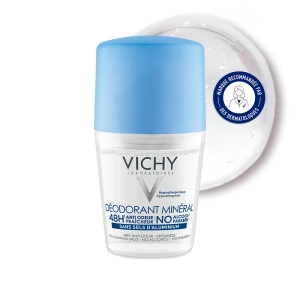 Vichy Déodorant Minéral Déodorant Minéral 48h Actif Anti-odeur D'origine Naturelle Roll-on/50ml