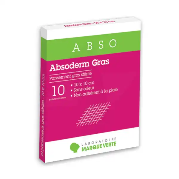 Absoderm Gras Pansements Gras 10x10  Boîte De 10