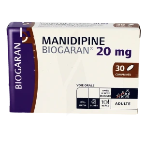 Manidipine Biogaran 20 Mg, Comprimé