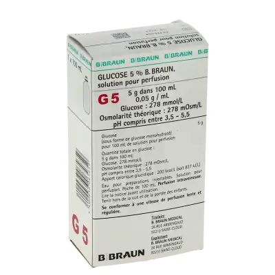 Glucose 5 % B.braun, Solution Pour Perfusion à CHAMPAGNOLE