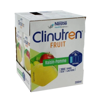 Clinutren Fruit Nutrim Pomme Raisin 4b/200ml