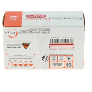 Levetiracetam Eg Labo 500 Mg, Comprimé Pelliculé Sécable